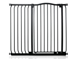 Bettacare Extra Tall Curved Top Dog Gate, 98Cm - 107Cm, Matt Black, Extra Tall 100Cm In Height, Pressure Fit Pet Gate