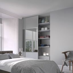 Spacepro Classic Wideline Mirrored Dove Framed Sliding Wardrobe Door (H)2220mm (W)914mm - thumbnail 9