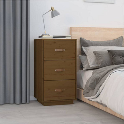 Berkfield Bedside Cabinet Honey Brown 40X40X75 Cm Solid Wood Pine - image 1