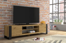 Arte Mondi Tv Cabinet In Oak Artisan W1880mm X H470mm X D400mm - thumbnail 2