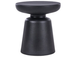 Wyld And Coco Accent Side Table Black, Rust-Resistant Synthetic, 31 Cm Round Top, Indoor And Outdoor - thumbnail 1