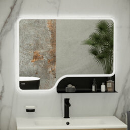 RAK Ceramics Rak Ornate 600X800mm Matt Black Square With Touch Sensor Illuminated Mirror Ip44