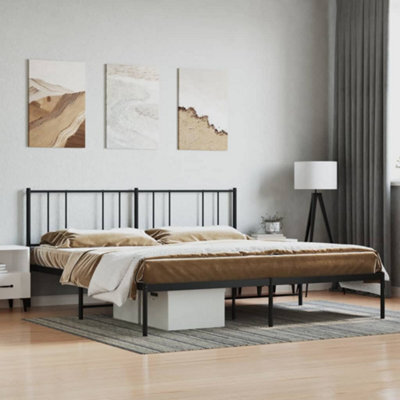 Berkfield Metal Bed Frame With Headboard Black 180X200 Cm 6Ft Super King - image 1