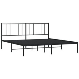 Berkfield Metal Bed Frame With Headboard Black 180X200 Cm 6Ft Super King - thumbnail 5