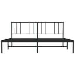 Berkfield Metal Bed Frame With Headboard Black 180X200 Cm 6Ft Super King - thumbnail 6