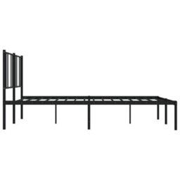 Berkfield Metal Bed Frame With Headboard Black 180X200 Cm 6Ft Super King - thumbnail 7