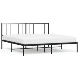 Berkfield Metal Bed Frame With Headboard Black 180X200 Cm 6Ft Super King - thumbnail 2