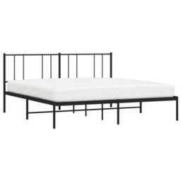 Berkfield Metal Bed Frame With Headboard Black 180X200 Cm 6Ft Super King - thumbnail 3