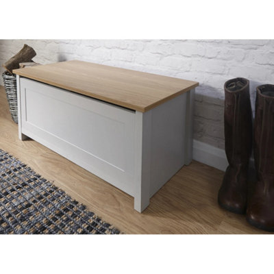 Lancaster Ottoman Storage Box Seat Blanket Box Hallway Bench Shoe Cabinet Grey - image 1