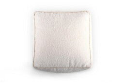 Littens Cream Teddy Boucle Square Footstool Bean Bag Pouffe Ottoman Low Seat 45Cm X 45Cm X 25Cm - thumbnail 6