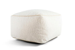 Littens Cream Teddy Boucle Square Footstool Bean Bag Pouffe Ottoman Low Seat 45Cm X 45Cm X 25Cm - thumbnail 2