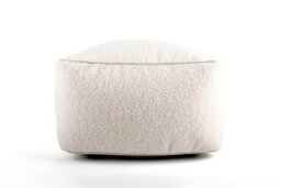 Littens Cream Teddy Boucle Square Footstool Bean Bag Pouffe Ottoman Low Seat 45Cm X 45Cm X 25Cm - thumbnail 4