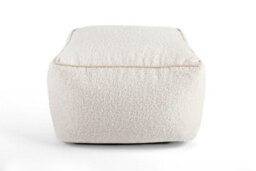 Littens Cream Teddy Boucle Square Footstool Bean Bag Pouffe Ottoman Low Seat 45Cm X 45Cm X 25Cm - thumbnail 5
