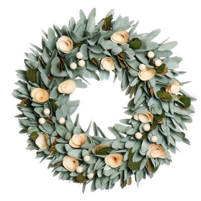Dibor 35Cm Crocus And Berry Xmas Festive Decor Front Door Wreath Christmas Wreath - image 1