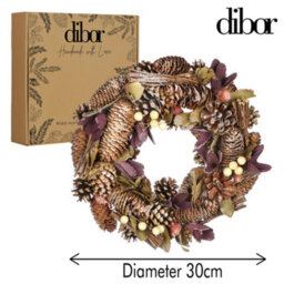 Dibor 35Cm Crocus And Berry Xmas Festive Decor Front Door Wreath Christmas Wreath - thumbnail 5