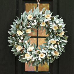 Dibor 35Cm Crocus And Berry Xmas Festive Decor Front Door Wreath Christmas Wreath - thumbnail 2