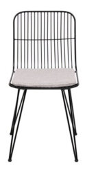 Nordlys Set Of 2 Wire Metal Dining Chairs With Gray Cushion Industrial Style Dining Room - thumbnail 7