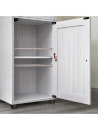 Vasagle Tall Bathroom Cabinet Free Standing, Slim Bathroom Cupboard, With Open Shelf, Glass Door, Water-Resistant Feet - thumbnail 4