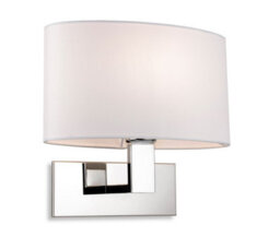 Luminosa Lighting Luminosa Webster Wall Lamp Chrome With Oval Cream Shade