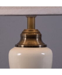 Lighting Supermarket Malham Small Classic Table Lamp With Matching Shade - Cream & Antique Brass - thumbnail 3