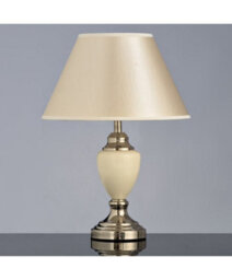 Lighting Supermarket Malham Small Classic Table Lamp With Matching Shade - Cream & Antique Brass - thumbnail 5