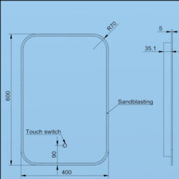 Durovin Bathrooms Wall Mounted Illuminated Led Bathroom Mirror Touch Sensitive Switch And Anti Fog 400 X 600mm - thumbnail 5
