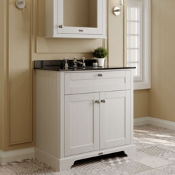 Hudson Reed Floor Standing 2 Door Traditional Vanity Unit With 3 Tap Hole Black Marble Top & Basin, Timeless Sand, 820 X 470 mm - thumbnail 4