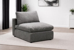 D Pro T Homeware 3 Seat Sofa Scandinavian Modular Set Grey 1 Seat + 1 Corner + 1 Ottoman - thumbnail 4