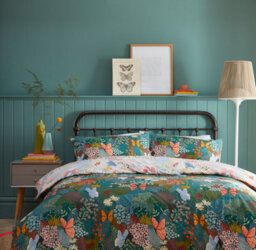 Furn. Forage Floral Reversible Duvet Cover Set, King, Blue - thumbnail 2