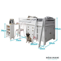 Nöa & Nani Noa & Nani Sleepstation With Chest Of Drawers, Cabinet & Desk In Classic White Moro - thumbnail 6
