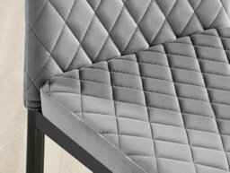 Furniturebox Uk Giovani 4 Grey Dining Table & 4 Grey Velvet Milan Black Leg Chairs - thumbnail 8