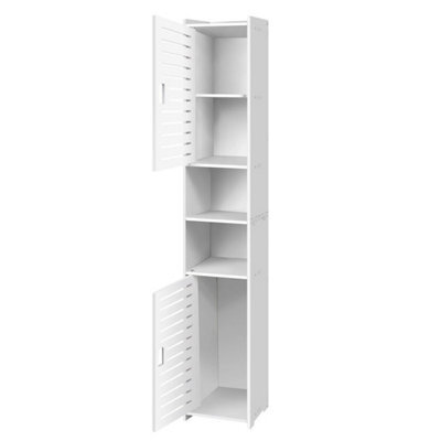 2 Door Slim Bathroom Tall Cabinet Freestanding Storage Organizer - image 1