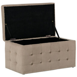 Beliani Light Brown Velvet Tufted Storage Ottoman Bench - W72 X D42 X H40Cm - thumbnail 5
