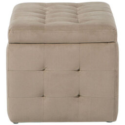 Beliani Light Brown Velvet Tufted Storage Ottoman Bench - W72 X D42 X H40Cm - thumbnail 6