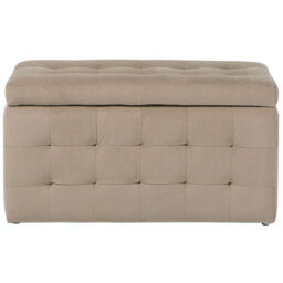 Beliani Light Brown Velvet Tufted Storage Ottoman Bench - W72 X D42 X H40Cm - thumbnail 1