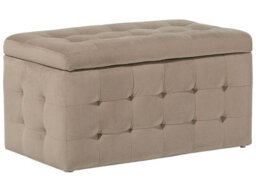 Beliani Light Brown Velvet Tufted Storage Ottoman Bench - W72 X D42 X H40Cm - thumbnail 3