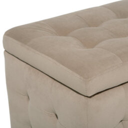 Beliani Light Brown Velvet Tufted Storage Ottoman Bench - W72 X D42 X H40Cm - thumbnail 8