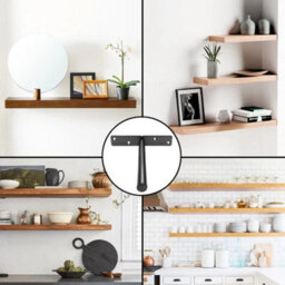 4 Pack Heavy Duty Floating Shelf Brackets Concealed Wood Shelf Supports - thumbnail 4