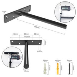 4 Pack Heavy Duty Floating Shelf Brackets Concealed Wood Shelf Supports - thumbnail 3