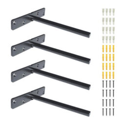 4 Pack Heavy Duty Floating Shelf Brackets Concealed Wood Shelf Supports - thumbnail 1