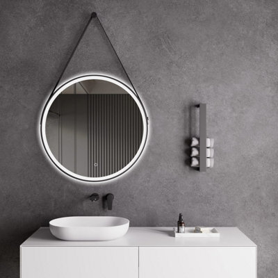 Fino Stone Parador Hanging Round Heated Anti-Fog Led Bathroom Mirror 60Cm - image 1