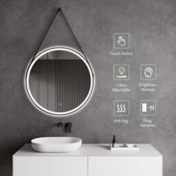 Fino Stone Parador Hanging Round Heated Anti-Fog Led Bathroom Mirror 60Cm - thumbnail 2
