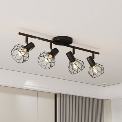 Emitto 4-Way Spotlight Ceiling Light Adjustable Vintage Black Metal E14 Fixture - image 1