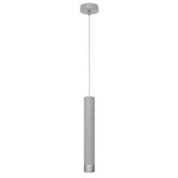 Luminosa Lighting Luminosa Tuba Slim Pendant Ceiling Light Grey, Chrome 10Cm