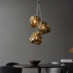 Metallic Bronze 3 Light Ceiling Pendant Modern Rock Design Hanging Light Fitting - thumbnail 5