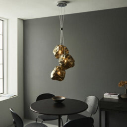Metallic Bronze 3 Light Ceiling Pendant Modern Rock Design Hanging Light Fitting - thumbnail 3