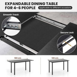 Modern Folding Table 3 Pcs Dining Table Set Extendable Kitchen Table - thumbnail 5