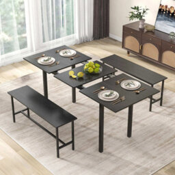 Modern Folding Table 3 Pcs Dining Table Set Extendable Kitchen Table - thumbnail 6