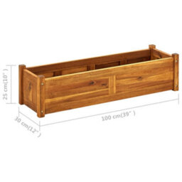 Berkfield Garden Raised Bed Acacia Wood 100X30X25 Cm - thumbnail 6