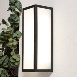 Litecraft Pictor Black Glass Panel Outdoor Wall Light - thumbnail 1